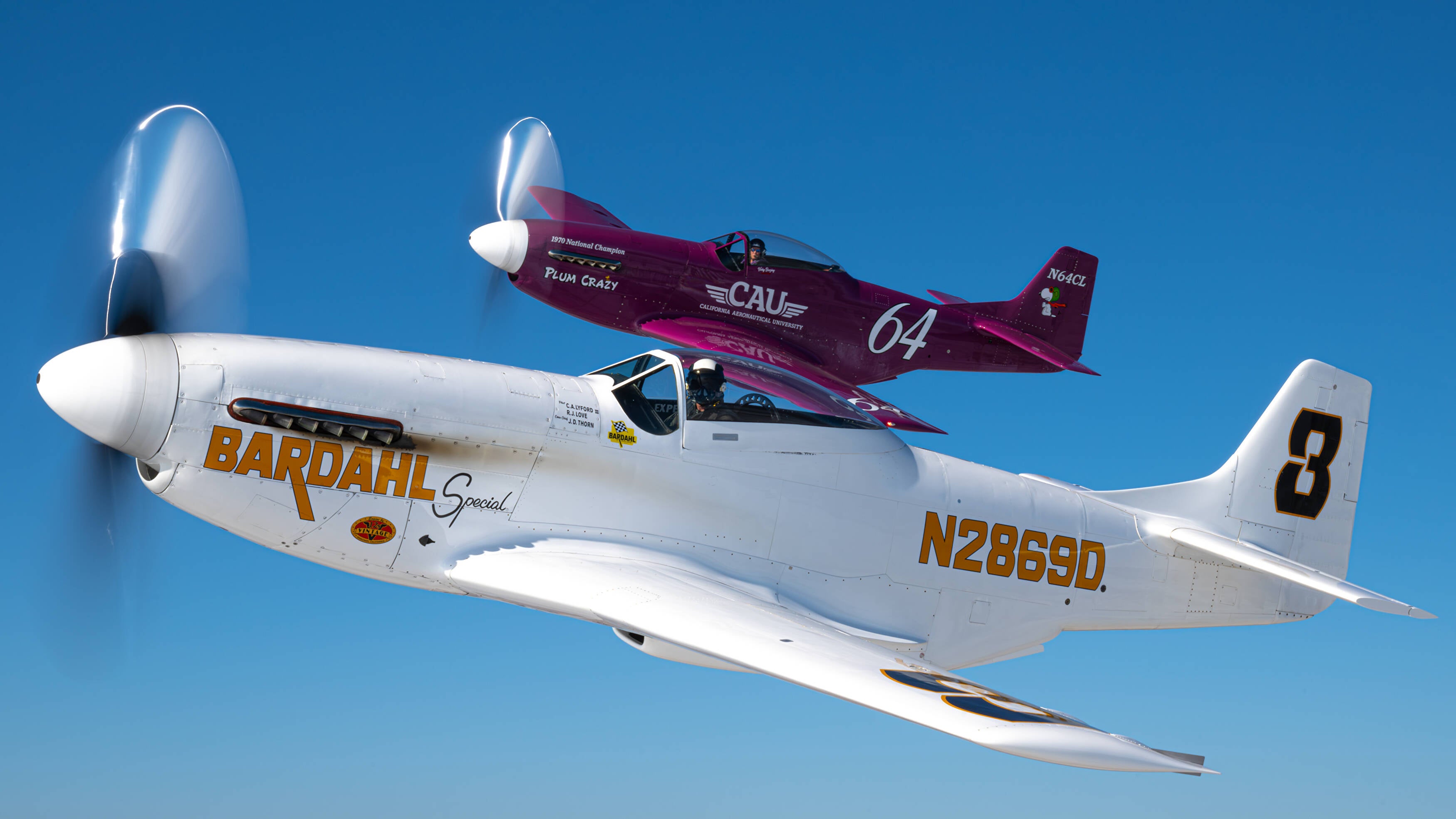 Historic formation flight of legendary P-51 Mustang air racers